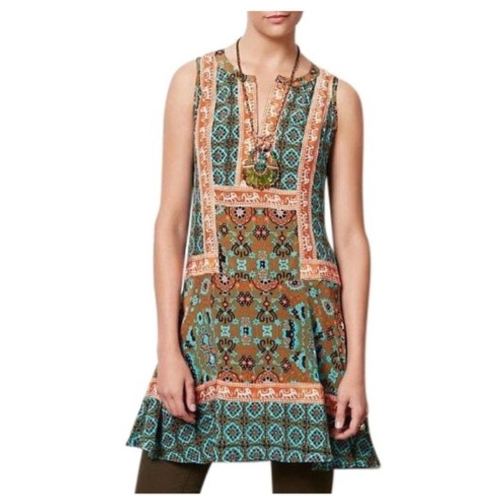 Tolani Anthropologie Reva Sleeveless Silk Dress